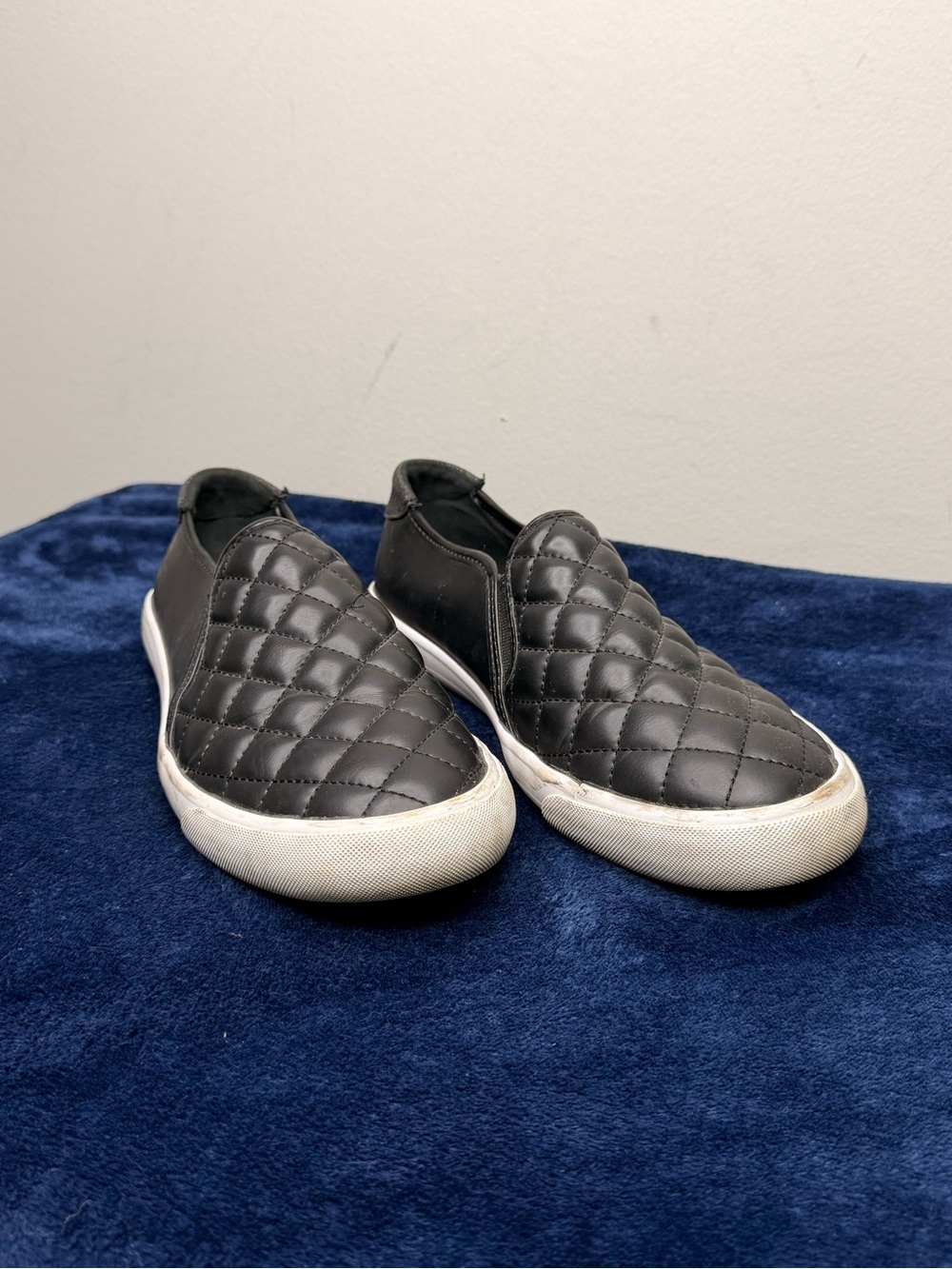 Guess Quilted Slip-On Loafers - Black with White Sole